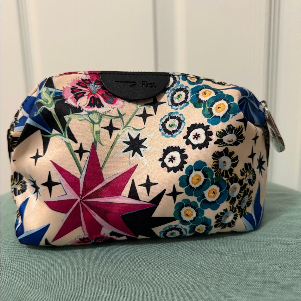 Temperley London Star and Floral Cosmetic Bag - Black, Blue, Cream - Picture 2 of 3